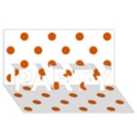 Polka Dots - Burnt Orange on White PARTY 3D Greeting Card (8x4)