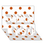 Polka Dots - Burnt Orange on White THANK YOU 3D Greeting Card (7x5)