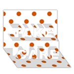 Polka Dots - Burnt Orange on White TAKE CARE 3D Greeting Card (7x5)