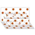 Polka Dots - Burnt Orange on White Merry Xmas 3D Greeting Card (8x4)