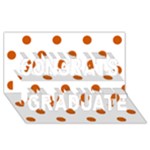 Polka Dots - Burnt Orange on White Congrats Graduate 3D Greeting Card (8x4)