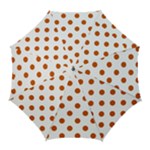 Polka Dots - Burnt Orange on White Golf Umbrella