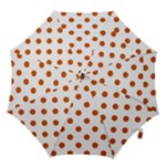 Polka Dots - Burnt Orange on White Hook Handle Umbrella (Large)