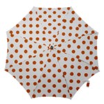 Polka Dots - Burnt Orange on White Hook Handle Umbrella (Small)