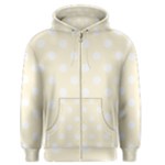 Polka Dots - White on Cornsilk Yellow Men s Zipper Hoodie