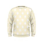 Polka Dots - White on Cornsilk Yellow Kid s Sweatshirt