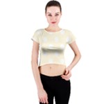 Polka Dots - White on Cornsilk Yellow Crew Neck Crop Top