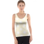 Polka Dots - White on Cornsilk Yellow Tank Top