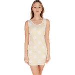 Polka Dots - White on Cornsilk Yellow Bodycon Dress