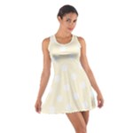 Polka Dots - White on Cornsilk Yellow Cotton Racerback Dress