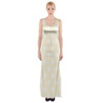 Polka Dots - White on Cornsilk Yellow Maxi Thigh Split Dress