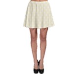 Polka Dots - White on Cornsilk Yellow Skater Skirt