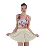 Polka Dots - White on Cornsilk Yellow Mini Skirt