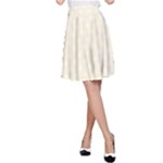 Polka Dots - White on Cornsilk Yellow A-Line Skirt