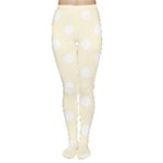 Polka Dots - White on Cornsilk Yellow Women s Tights