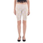 Polka Dots - White on Cornsilk Yellow Yoga Cropped Leggings