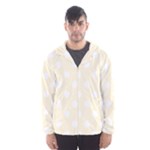 Polka Dots - White on Cornsilk Yellow Hooded Wind Breaker (Men)