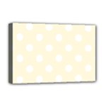 Polka Dots - White on Cornsilk Yellow Deluxe Canvas 18  x 12  (Stretched)
