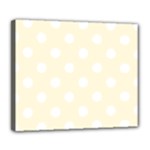 Polka Dots - White on Cornsilk Yellow Deluxe Canvas 24  x 20  (Stretched)