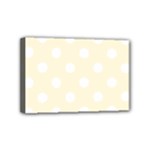 Polka Dots - White on Cornsilk Yellow Mini Canvas 6  x 4  (Stretched)