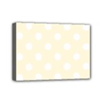 Polka Dots - White on Cornsilk Yellow Mini Canvas 7  x 5  (Stretched)