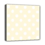 Polka Dots - White on Cornsilk Yellow Mini Canvas 8  x 8  (Stretched)