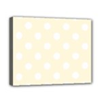 Polka Dots - White on Cornsilk Yellow Canvas 10  x 8  (Stretched)