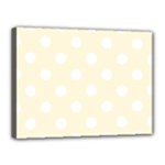 Polka Dots - White on Cornsilk Yellow Canvas 16  x 12  (Stretched)