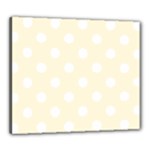 Polka Dots - White on Cornsilk Yellow Canvas 24  x 20  (Stretched)
