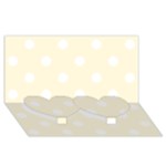 Polka Dots - White on Cornsilk Yellow Twin Heart Bottom 3D Greeting Card (8x4)