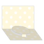Polka Dots - White on Cornsilk Yellow Circle Bottom 3D Greeting Card (7x5)