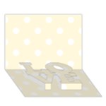 Polka Dots - White on Cornsilk Yellow LOVE Bottom 3D Greeting Card (7x5)