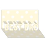 Polka Dots - White on Cornsilk Yellow BEST BRO 3D Greeting Card (8x4)