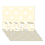 Polka Dots - White on Cornsilk Yellow HOPE 3D Greeting Card (7x5)