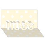 Polka Dots - White on Cornsilk Yellow HUGS 3D Greeting Card (8x4)
