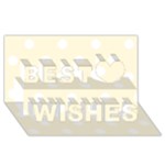 Polka Dots - White on Cornsilk Yellow Best Wish 3D Greeting Card (8x4)