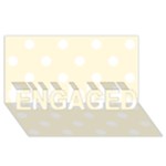 Polka Dots - White on Cornsilk Yellow ENGAGED 3D Greeting Card (8x4)