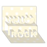 Polka Dots - White on Cornsilk Yellow You Rock 3D Greeting Card (7x5)