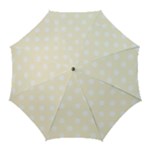 Polka Dots - White on Cornsilk Yellow Golf Umbrella