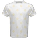 Polka Dots - Cornsilk Yellow on White Men s Cotton Tee