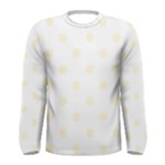 Polka Dots - Cornsilk Yellow on White Men s Long Sleeve T-shirt