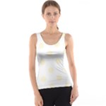 Polka Dots - Cornsilk Yellow on White Tank Top