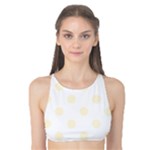 Polka Dots - Cornsilk Yellow on White Tank Bikini Top