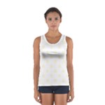 Polka Dots - Cornsilk Yellow on White Women s Sport Tank Top