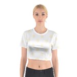 Polka Dots - Cornsilk Yellow on White Cotton Crop Top
