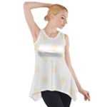 Polka Dots - Cornsilk Yellow on White Side Drop Tank Tunic