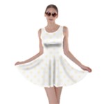 Polka Dots - Cornsilk Yellow on White Skater Dress