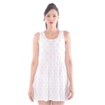 Polka Dots - Cornsilk Yellow on White Scoop Neck Skater Dress