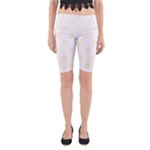 Polka Dots - Cornsilk Yellow on White Yoga Cropped Leggings