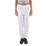 Polka Dots - Cornsilk Yellow on White Women s Jogger Sweatpants